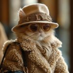 Chanel show, Cute cats dressed in classic chanel clothes and bags, Walk elegantl...