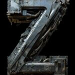 Letter logo Graphic design, letter [Z], Silver and white color scheme,black back...