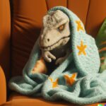 All promots above for Dalle2 onlyA cute baby T-rex wearing a blanket got sick an...