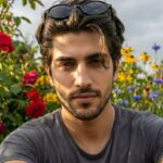 پرامپت دختر Ultra-realistic low-angle close-up selfie of a young adult female (u...