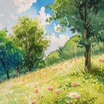 pastel meadow, watercolor, ghibli --ar 6:13 --v 6.0by stephanie_16050Variations:...