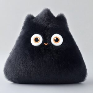 a friendly 3D cartoon-style triangle pillow with tired eyes, the character's is ...