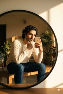 پرتـره دختر در آینهUltra realistic photorealistic self-portrait using the same u...