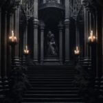 dark academia aesthetics, neutral color tone palette, [Collegiate Gothic archite...