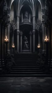 dark academia aesthetics, neutral color tone palette, [Collegiate Gothic archite...