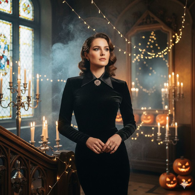 زنانه عمارت گوتیک چراغانی جادویی Hyperrealistic editorial...