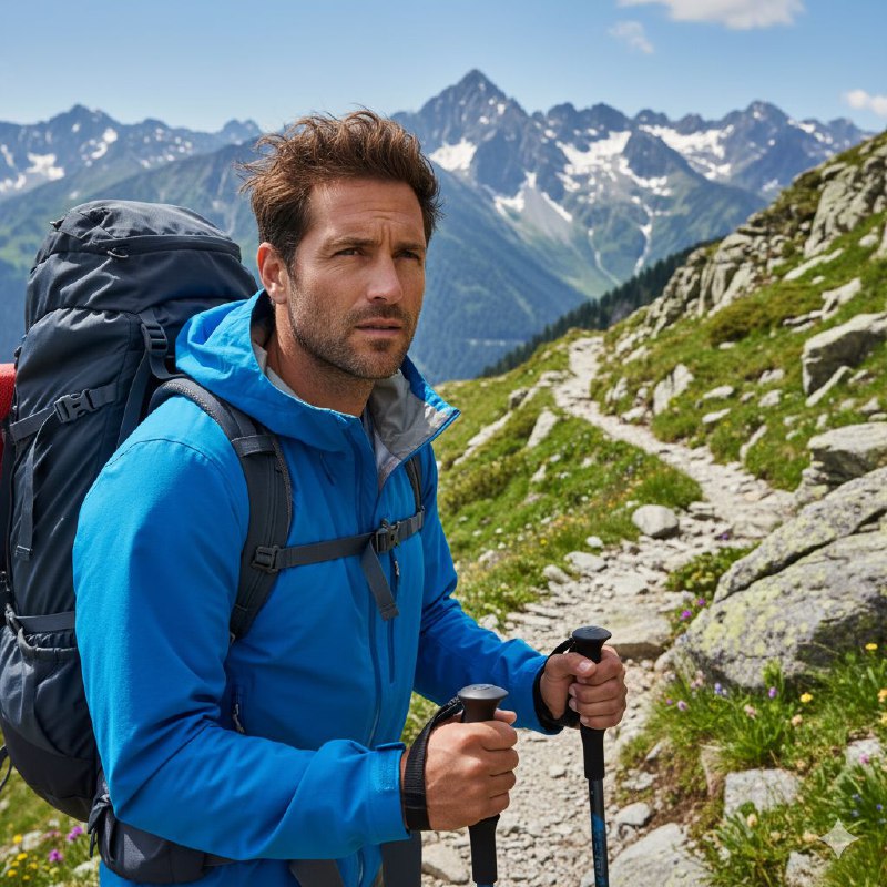 مسافر با کوله‌پشتی در کوهستان Ultra photorealistic...