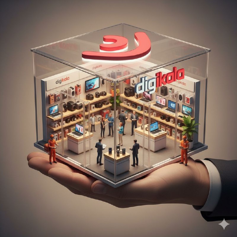 پرامپت تبلیغاتینمایشگاه مینیاتوری فوق‌العاده واقعیِ Digikala، که...