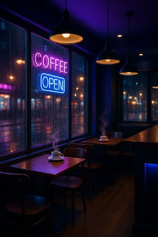 پرامپت طراحی عکس خلاقانه و ترند«یک کافه...