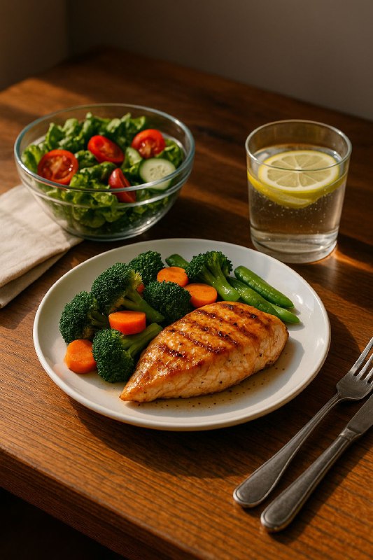 پرامپت طراحی عکس فوتورئالیستی – ناهار«یک میز...