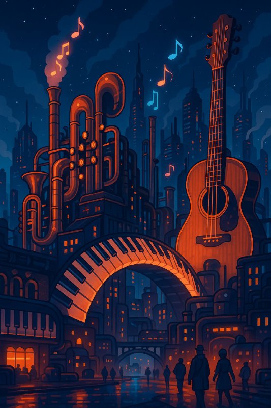 پرامپت کارخانه موسیقی آینده «یک کارخانه عظیم...