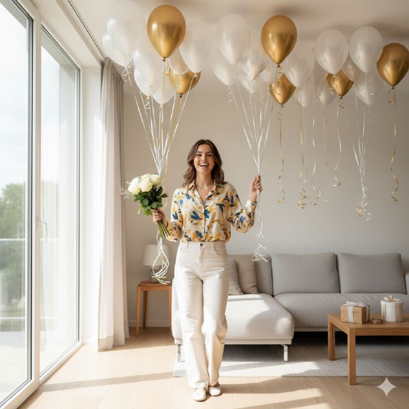 پرامپت ​ Joyful Celebration with Helium Balloons...
