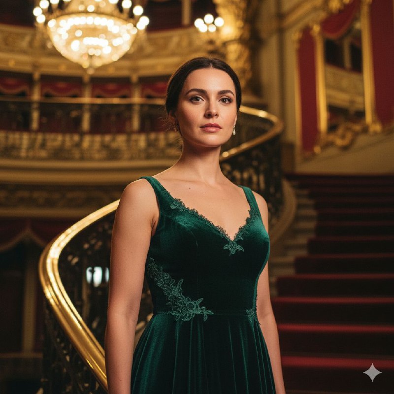 پلکان اپرا پرتره زنانه مخمل One person...