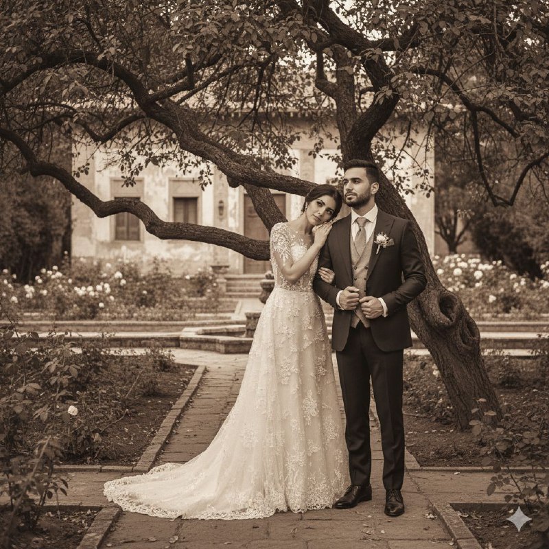 ​عکاسی در باغ عمارت قدیمی ​عروس و...