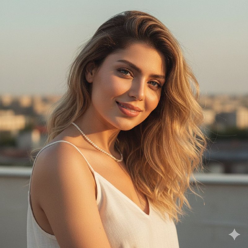 ​چهره‌ای درخشان در ساعت طلایی Ultra photorealistic...