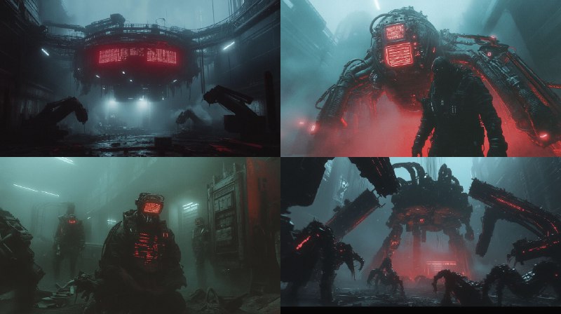 Prompt:cyberpunk underworld twisted metal waffle structure fused...