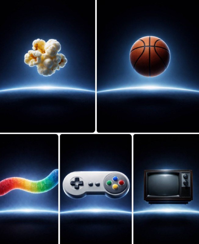 Промпт:floating slightly above a glowing curved horizon...