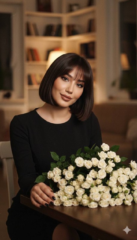 دسته گل رز سفید زنSingle image vertical...