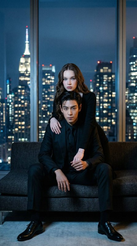 “Portrait of a moody cinematic couple in...