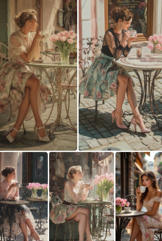 Промпт:A young elegant woman sitting in a...