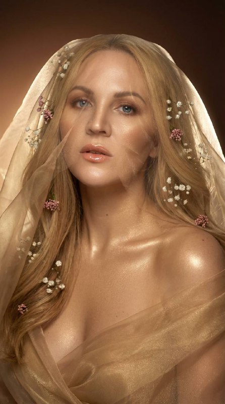 Highly detailed couture fashion editorial portrait of...