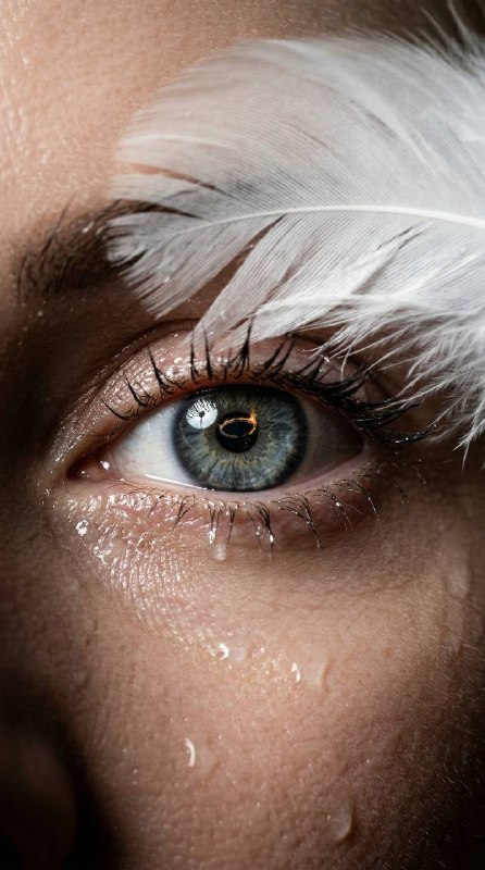 Photorealistic dark angel portrait 9:16 extreme close...