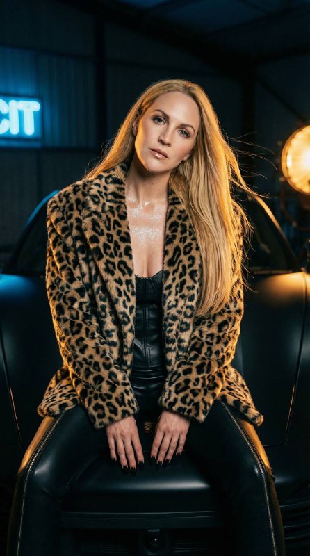 Крупный план: портрет девушки сидящей на капоте...