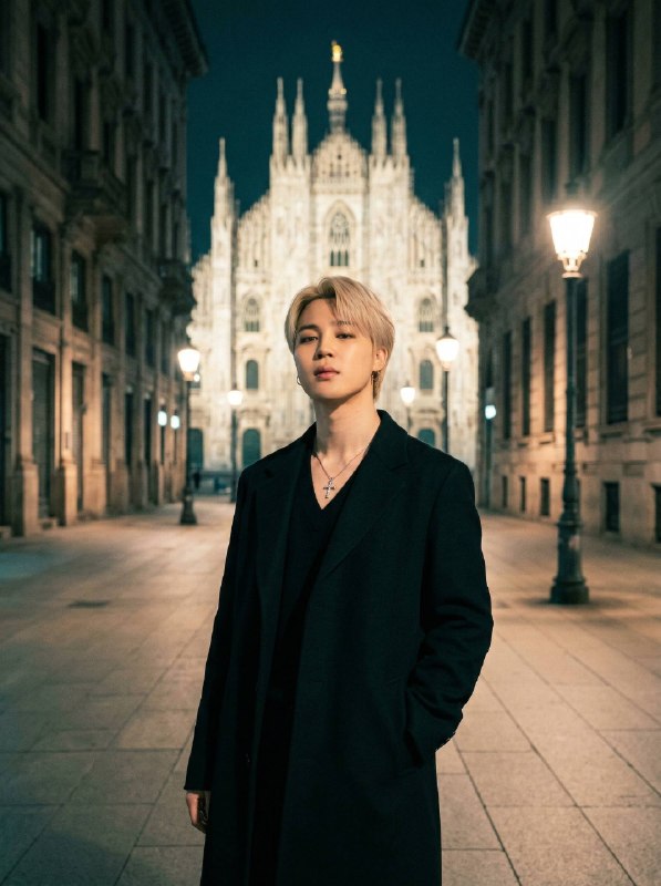 Ночной городской портрет три четверти тела модель...