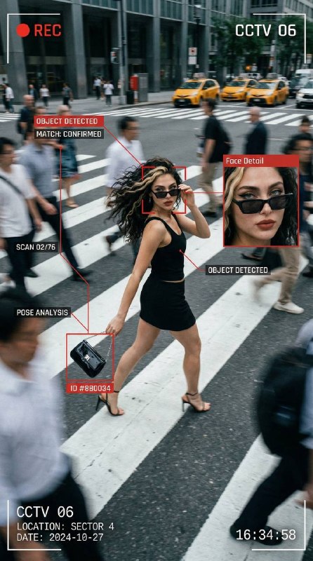 Photorealistic CCTV scene high angle surveillance camera...