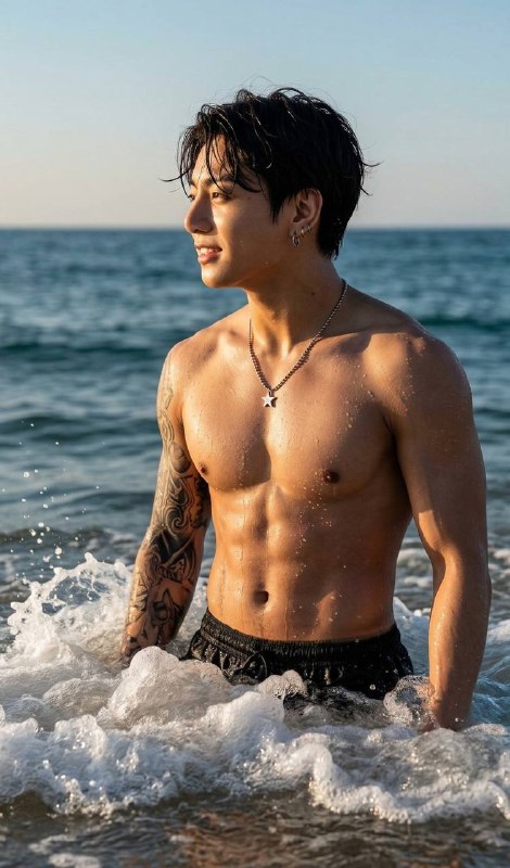 Фотореалистичный портрет молодого мужчины спортивного телосложения стоящего...