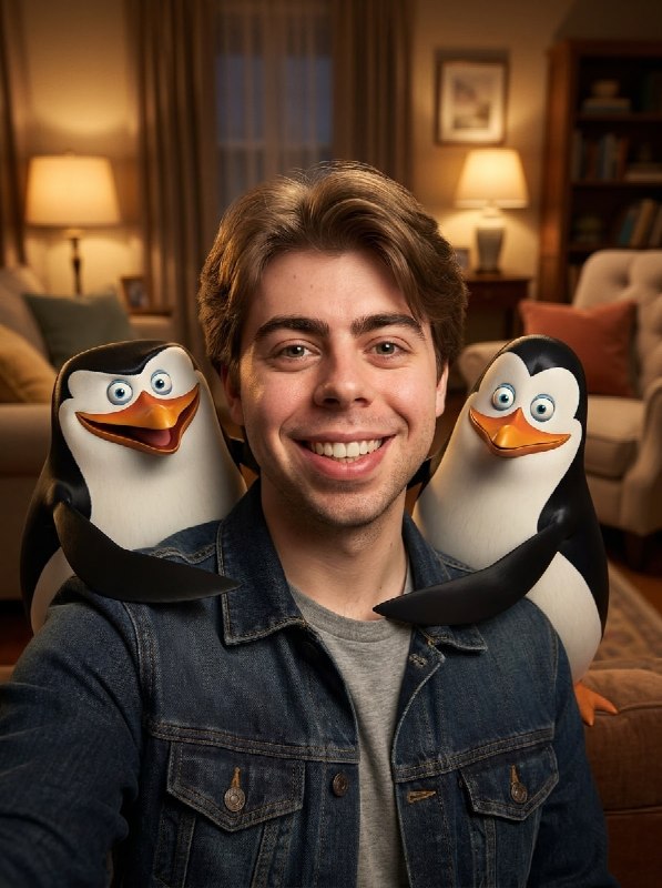 Селфи с любимым мультфильмомГенерируем групповое селфи где...