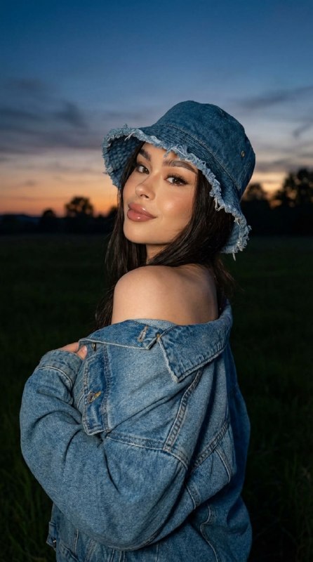 Создаем фото на закате в джинсовом аутфитеВажно!...