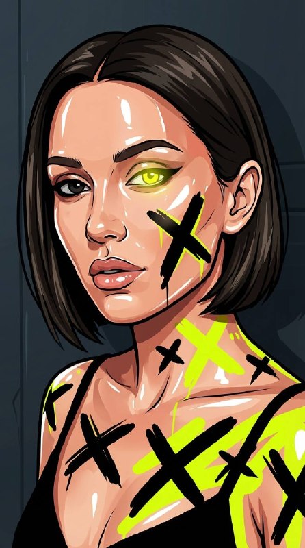 Prompt : Clean bold cartoon portrait of...