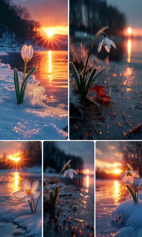 Промпт:Hyperrealistic photo: A single delicate snowdrop (Galanthus)...