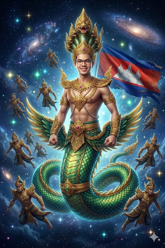 A handsome Khmer man depicted as a...